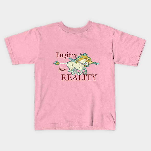 Fugitive From Reality Kids T-Shirt by Toonicorn